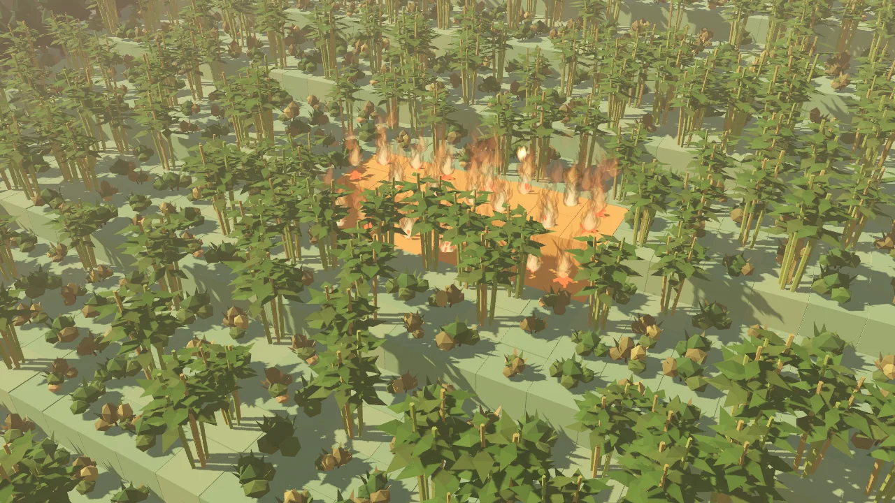 Fire moves through dry vegetation · staged camera
